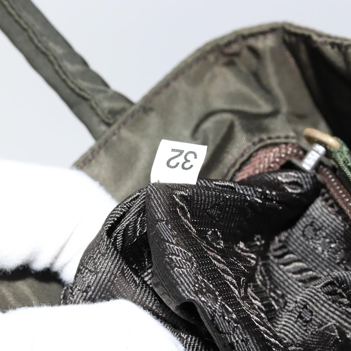 Prada Vintage Zip Tote Tessuto Khaki Nylon Tote Bag Bag (Pre-Owned)