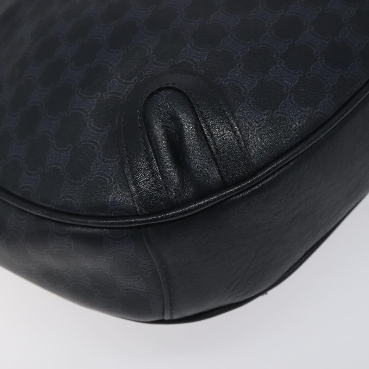 Celine Vintage Macadam Shoulder Bag Canvas Navy Canvas Shoulder Bag Bag (Pre-Owned)