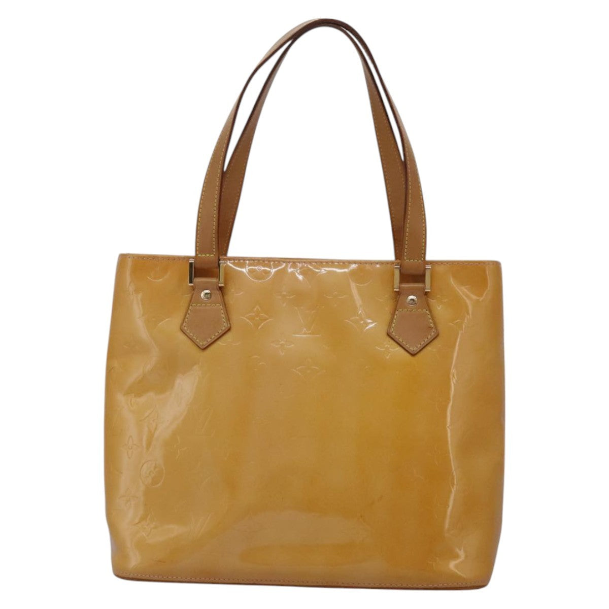Louis Vuitton Houston Handbag Monogram Vernis Beige Patent_Leather Handbag (Pre-Owned)