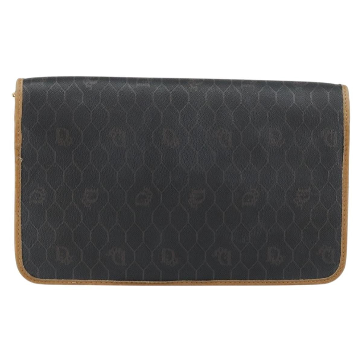 Christian Dior Vintage Honeycomb Clutch Canvas Black Canvas Clutche & Pouche Bag (Pre-Owned)