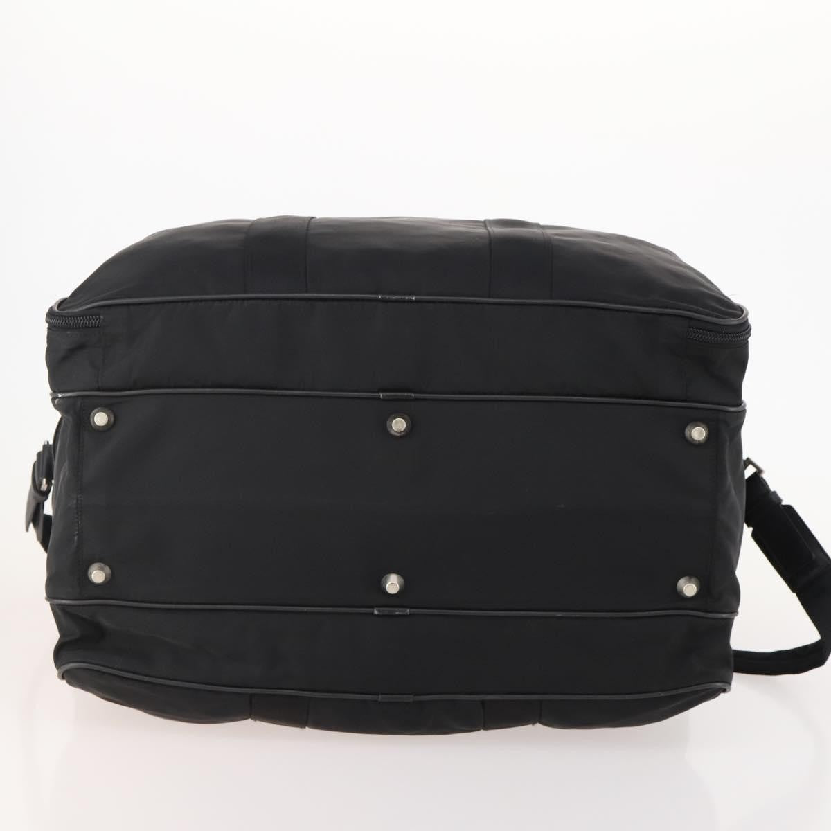 Prada Vintage Boston Bag Nylon Black Nylon Travel Bag Bag (Pre-Owned)