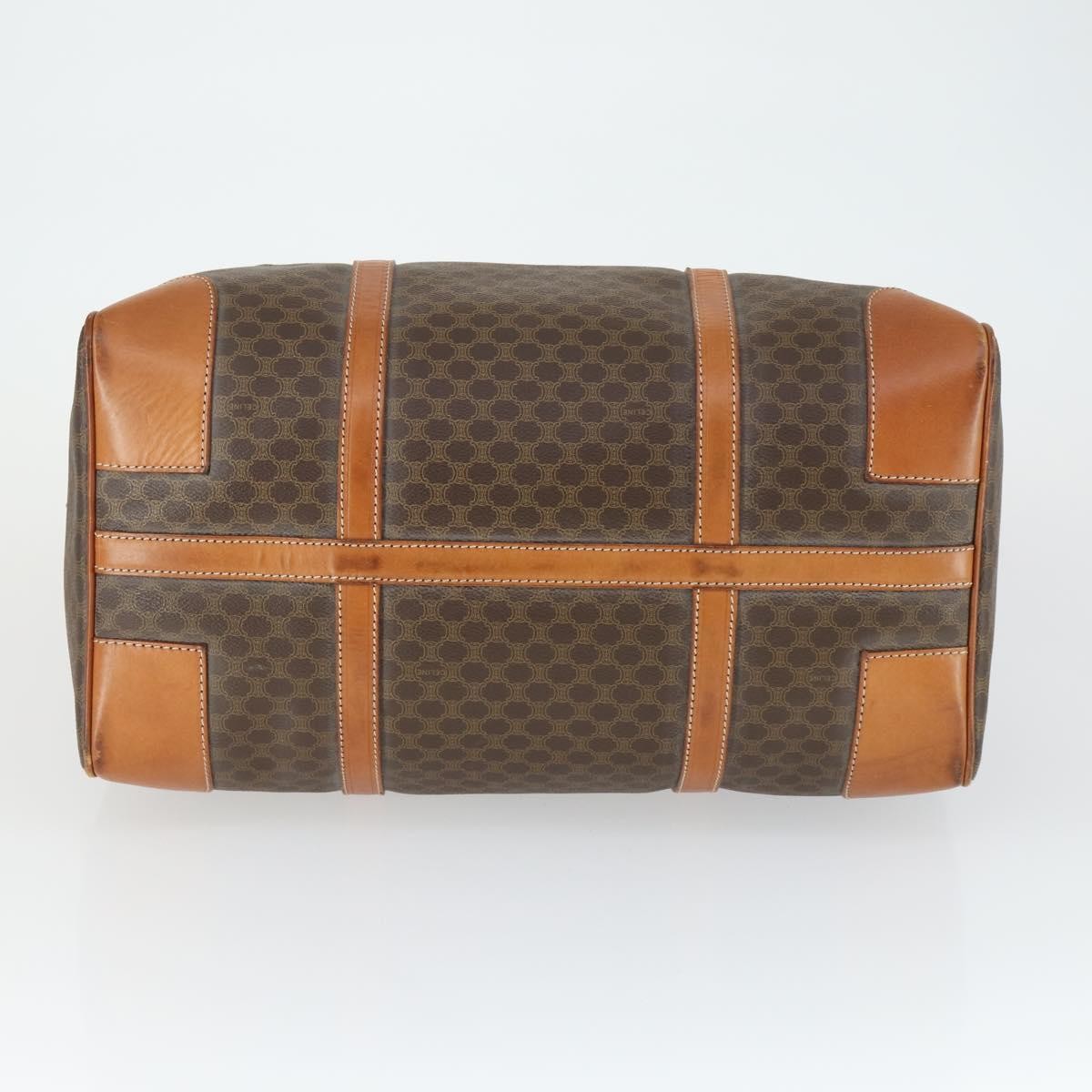 Celine Vintage Duffle Bag Canvas And Leather Brown Canvas Travel Bag Bag (Pre-Owned)