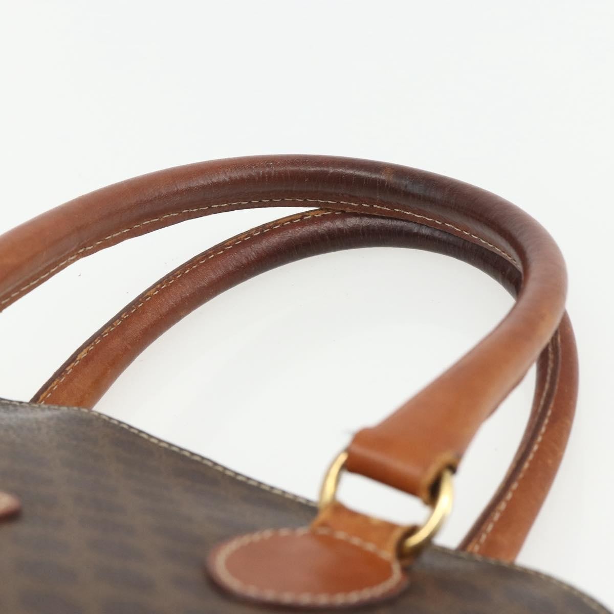 Celine Vintage Macadam Handbag Canvas And Leather Brown Canvas Handbag (Pre-Owned)