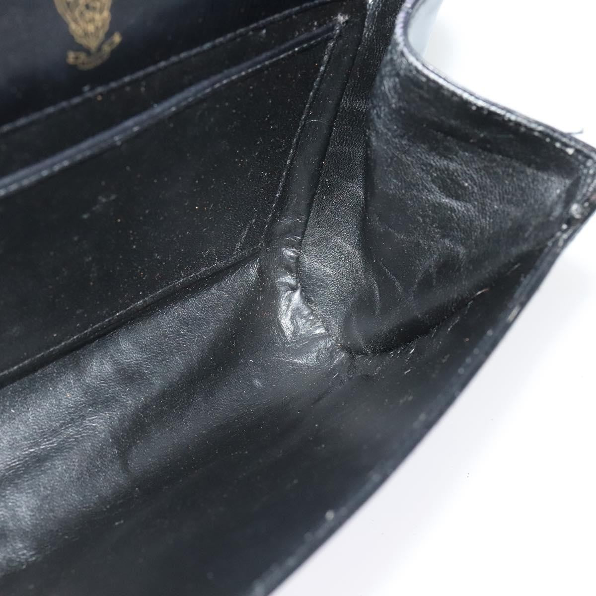 Gucci Vintage Shoulder Bag Leather Black Leather Shoulder Bag Bag (Pre-Owned)