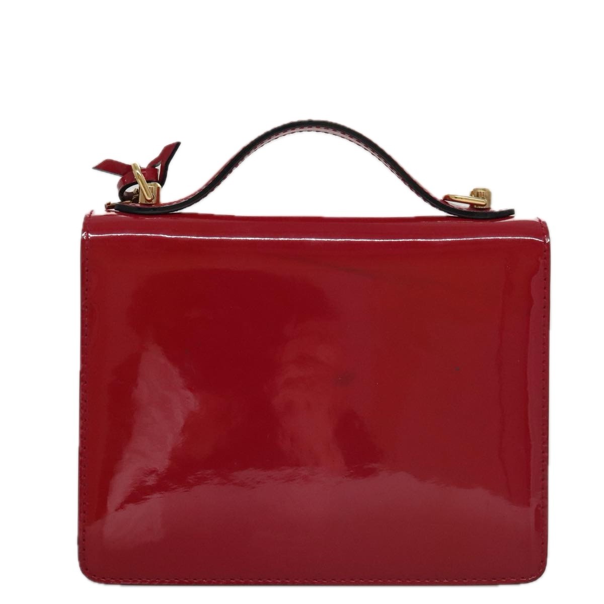 Louis Vuitton Monceau Handbag Vernis Red Patent_Leather Handbag (Pre-Owned)