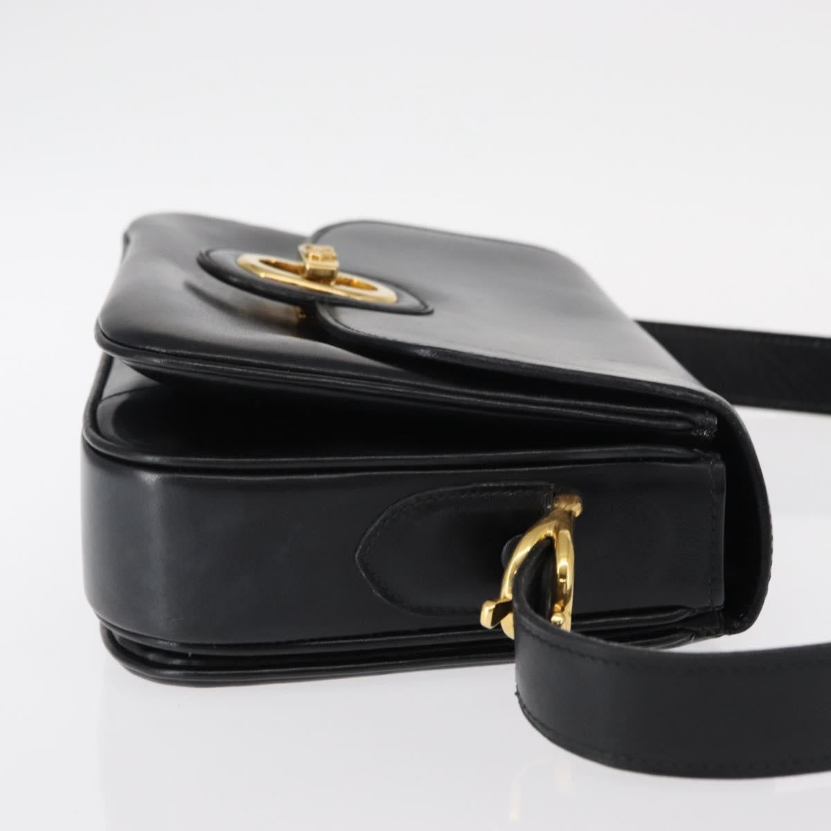 Celine Horse Carriage Shoulder Bag Leather Black Leather Shoulder Bag Bag (Pre-Owned)