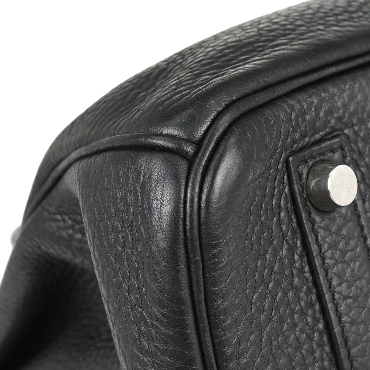 Hermes Birkin Handbag Black Togo With Palladium Hardware Black Leather Handbag (Pre-Owned)