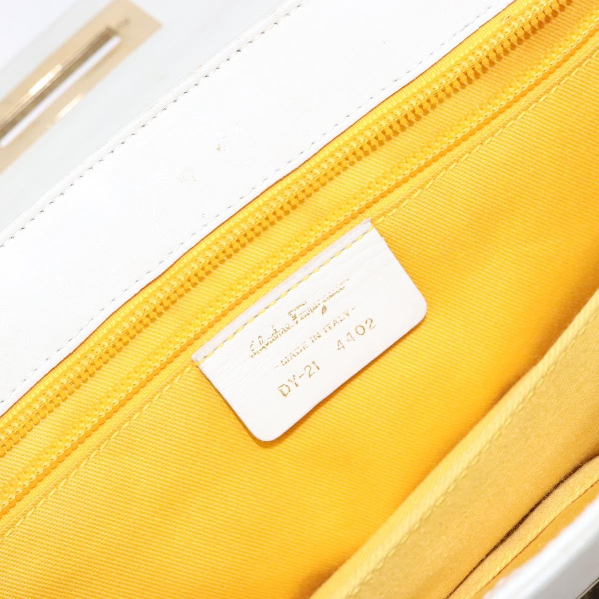 Salvatore Ferragamo Virna Satchel Leather White Leather Handbag (Pre-Owned)
