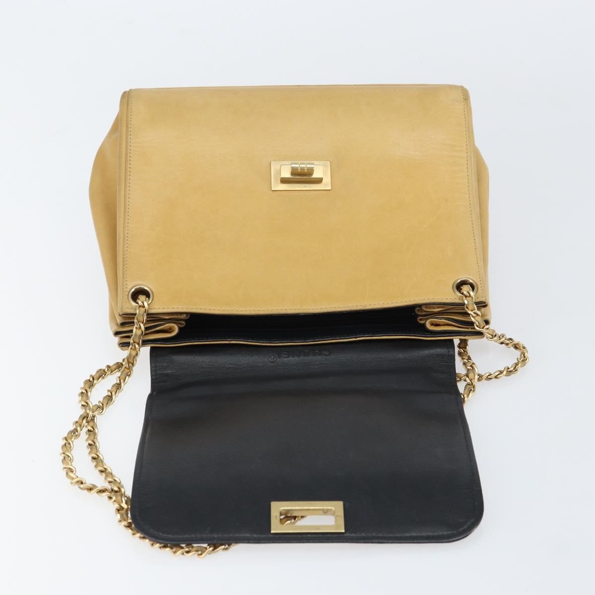 Chanel Chocolate Bar Accordion Reissue Flap Bag Quilted Lambskin Beige Leather Shoulder Bag Bag (Pre-Owned)