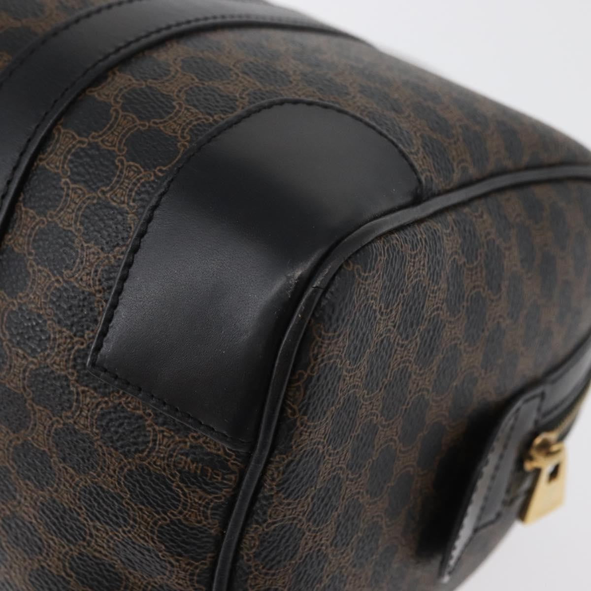 Celine Vintage Duffle Bag Macadam Coated Canvas Black Canvas Handbag (Pre-Owned)