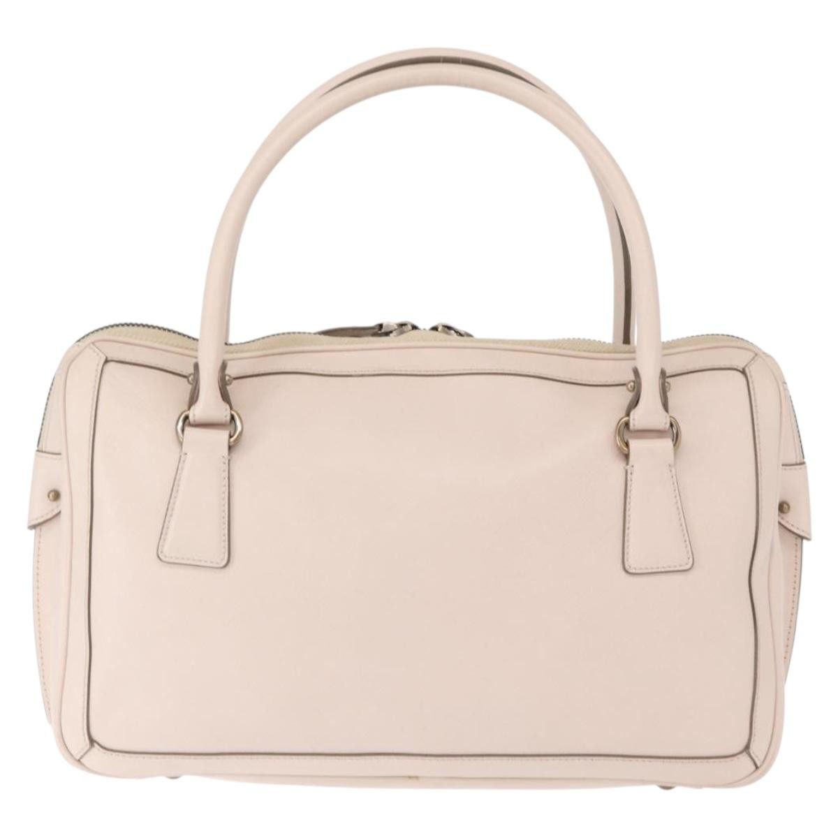 Salvatore Ferragamo Gancini Handbag Leather Pink Leather Handbag (Pre-Owned)