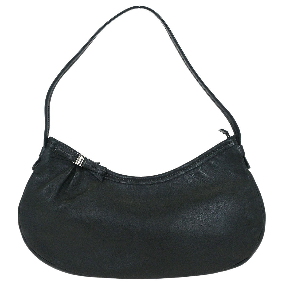 Salvatore Ferragamo Vara Bow Hobo Leather Black Leather Handbag (Pre-Owned)