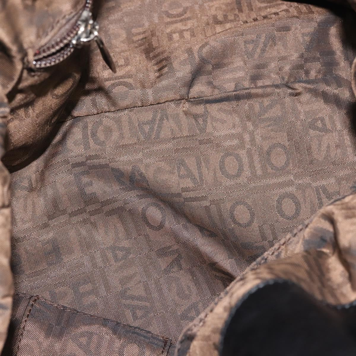 Salvatore Ferragamo Gancini Tote Leather Black Leather Tote Bag Bag (Pre-Owned)