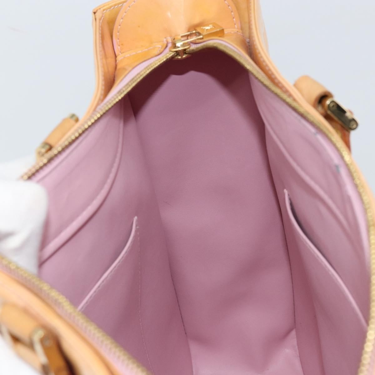 Louis Vuitton Columbus Handbag Monogram Vernis Beige Patent_Leather Tote Bag Bag (Pre-Owned)
