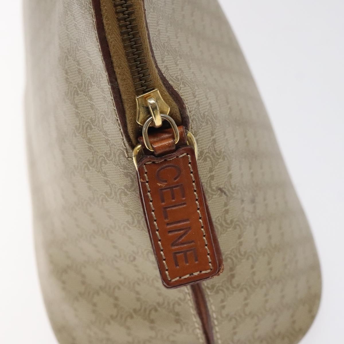 Celine Vintage Macadam Handbag Canvas And Leather Beige Canvas Handbag (Pre-Owned)