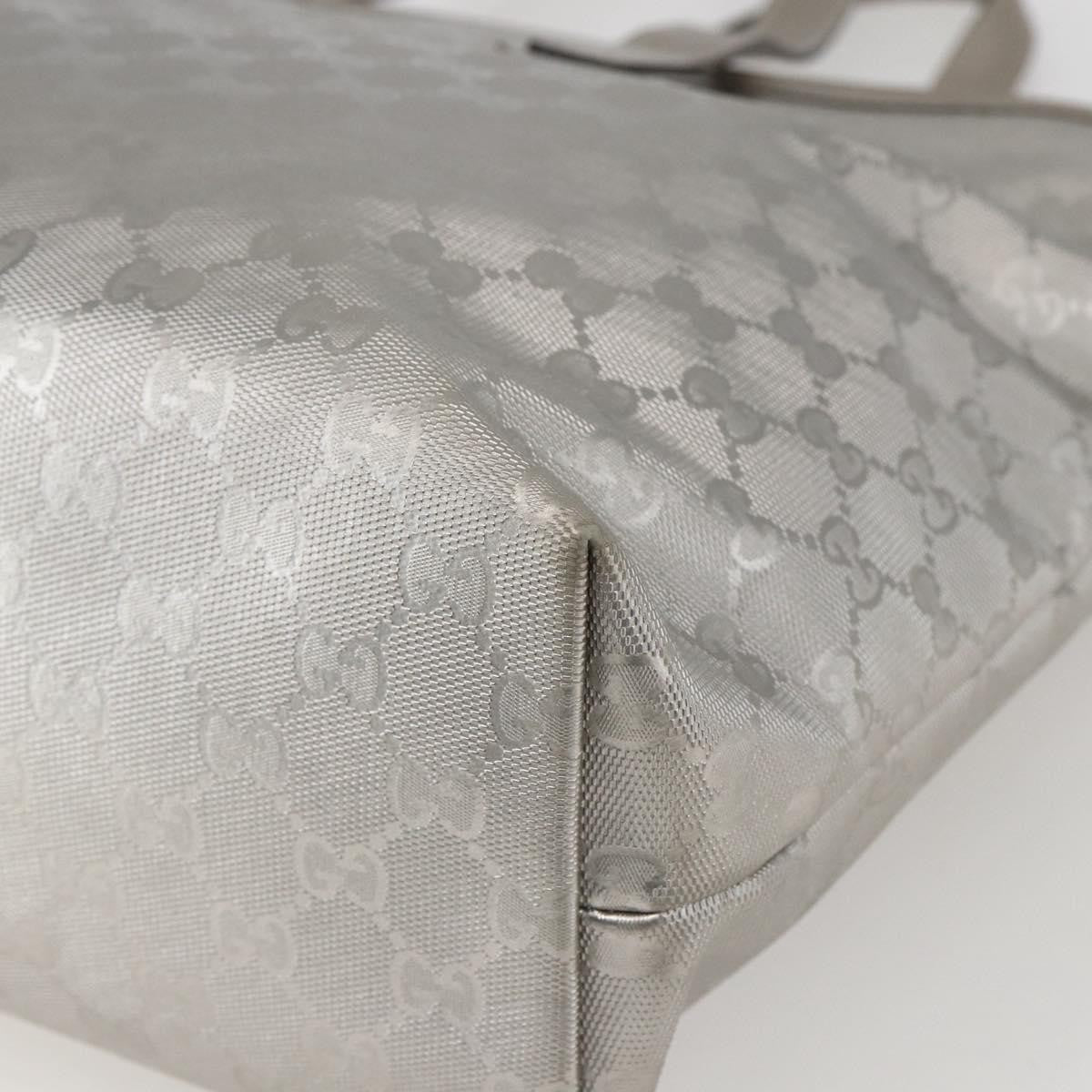 Gucci Plus Tote Gg Imprime Silver Canvas Tote Bag Bag (Pre-Owned)