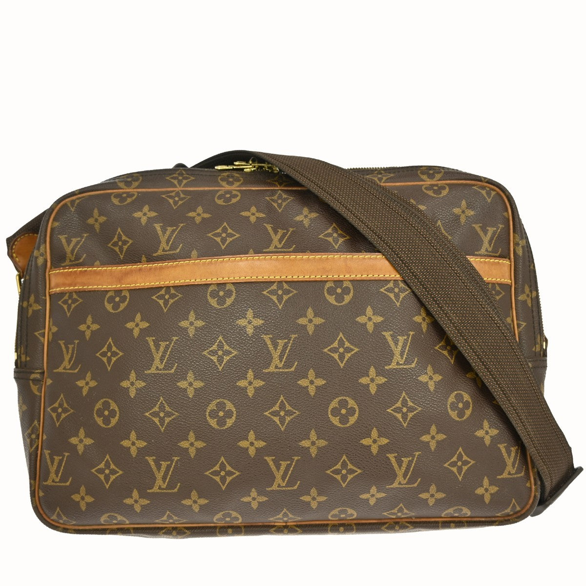 Louis Vuitton Reporter Bag Monogram Canvas Brown Canvas Shoulder Bag Bag (Pre-Owned)
