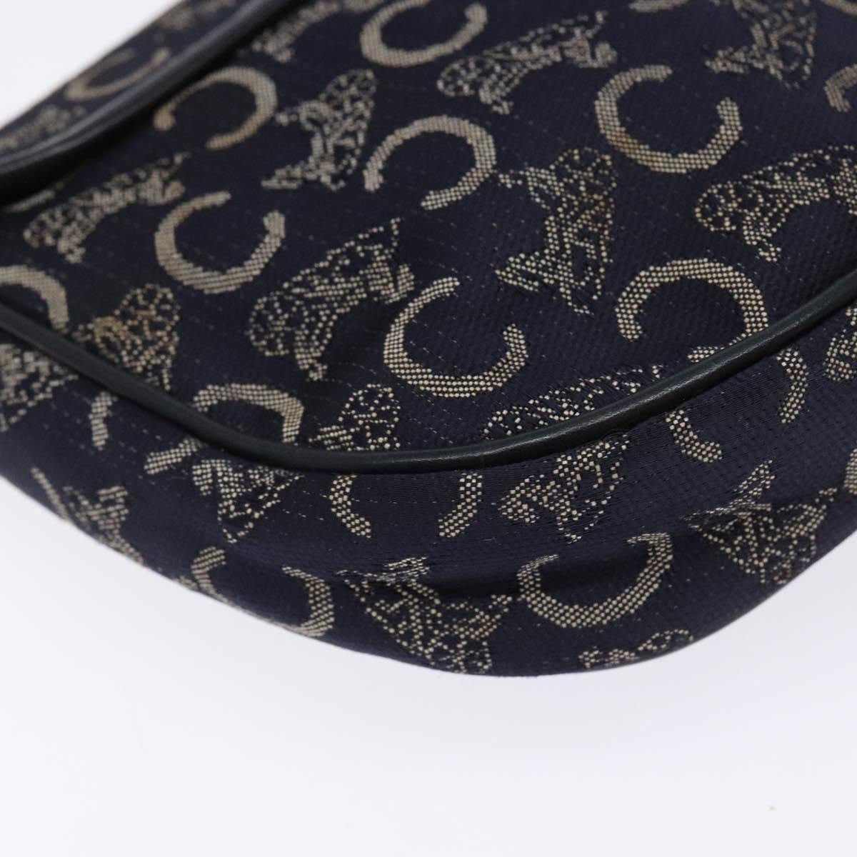 Celine C Sulky Shoulder Bag Canvas And Leather Navy Canvas Shoulder Bag Bag (Pre-Owned)