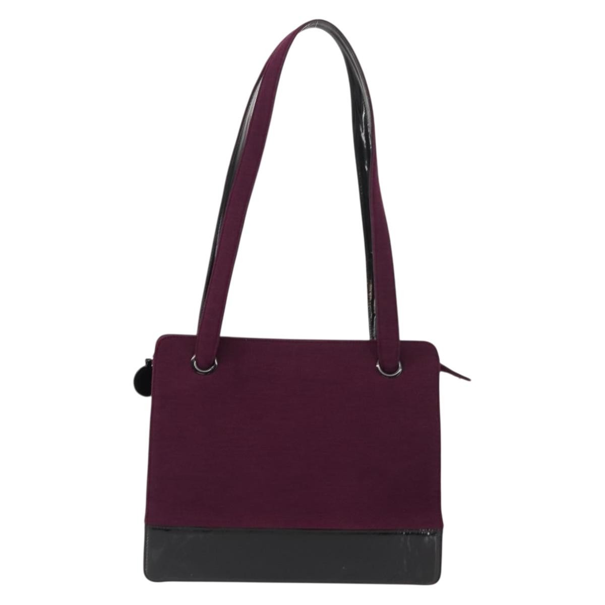 Chanel Vintage Logo Tote Cotton Purple Cotton Tote Bag Bag (Pre-Owned)