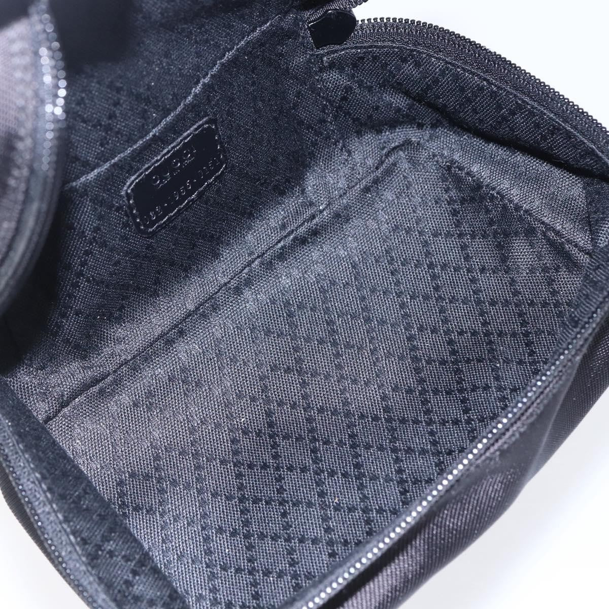 Gucci Vintage Bamboo Vanity Case Nylon Black Nylon Handbag (Pre-Owned)