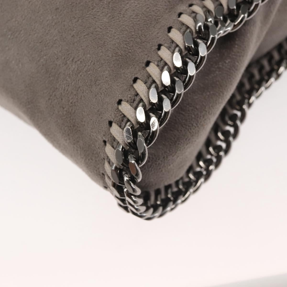 Stella Mccartney Falabella Fold Over Crossbody Bag Suede Gray Synthetic Shoulder Bag Bag (Pre-Owned)