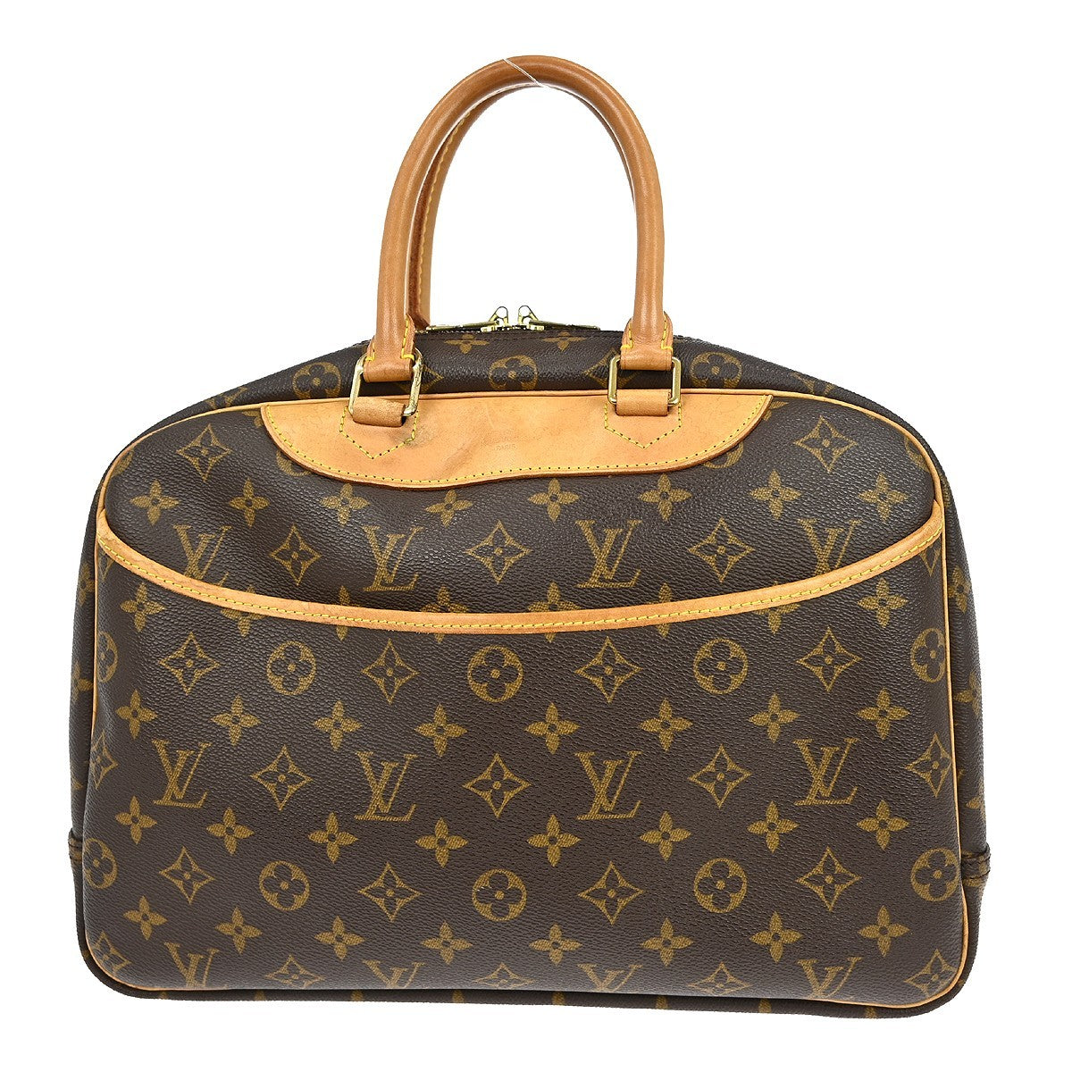 Louis Vuitton Deauville Handbag Monogram Canvas Brown Canvas Handbag (Pre-Owned)