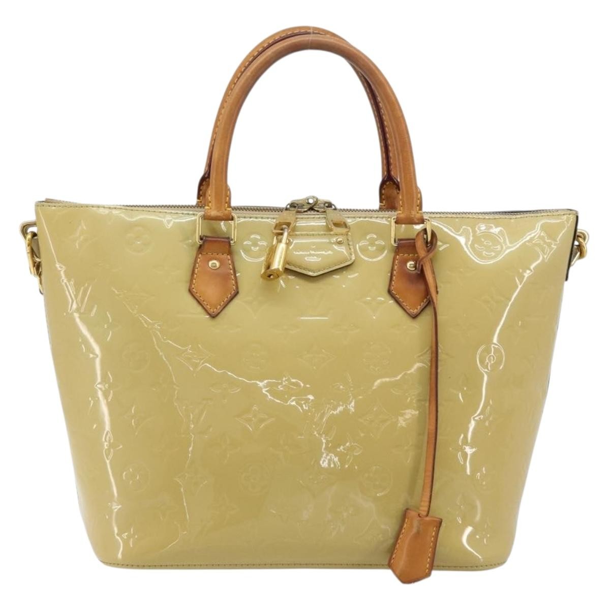 Louis Vuitton Montebello Handbag Monogram Vernis Beige Patent_Leather Handbag (Pre-Owned)