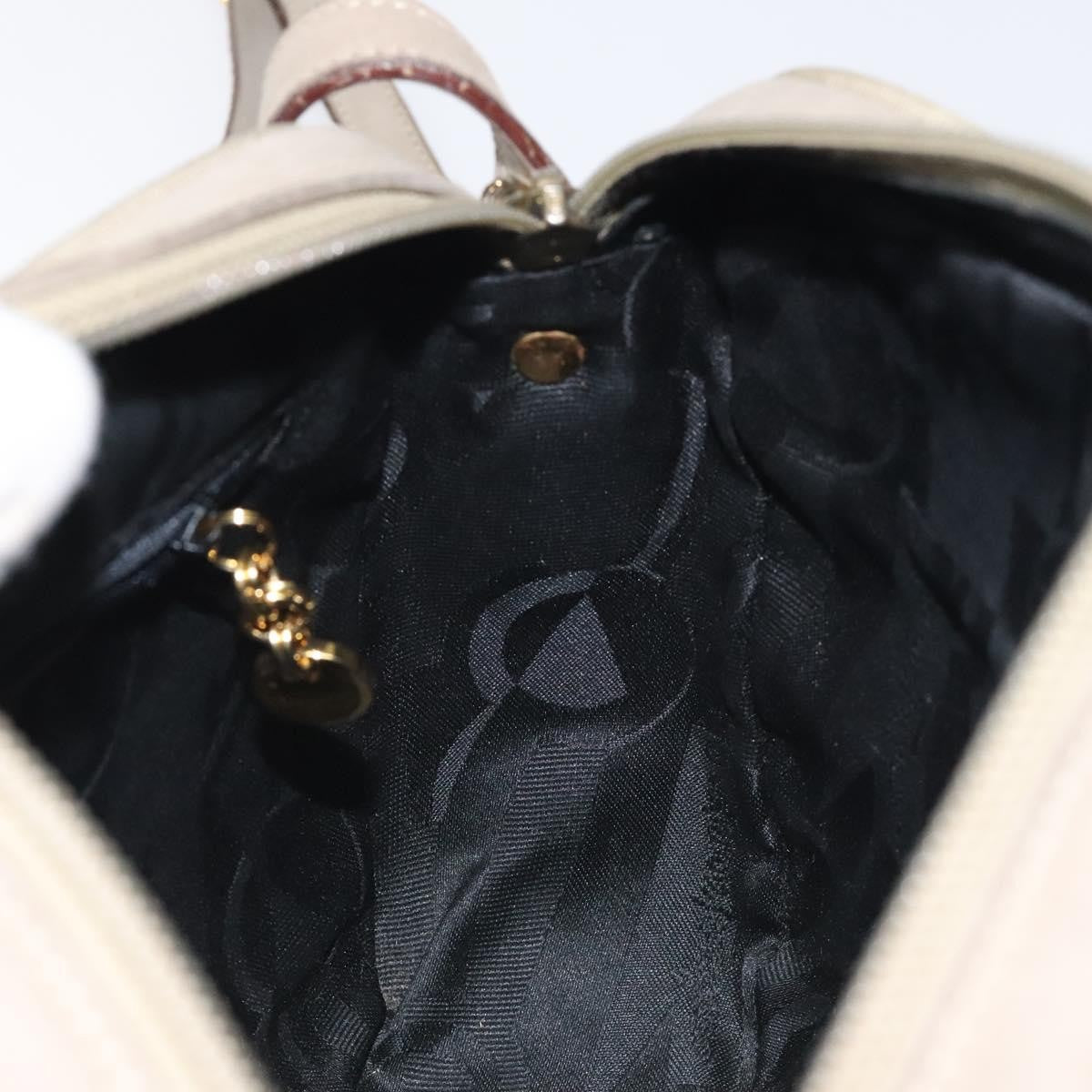 Salvatore Ferragamo Vara Bow Camera Shoulder Bag Suede Beige Suede Shoulder Bag Bag (Pre-Owned)
