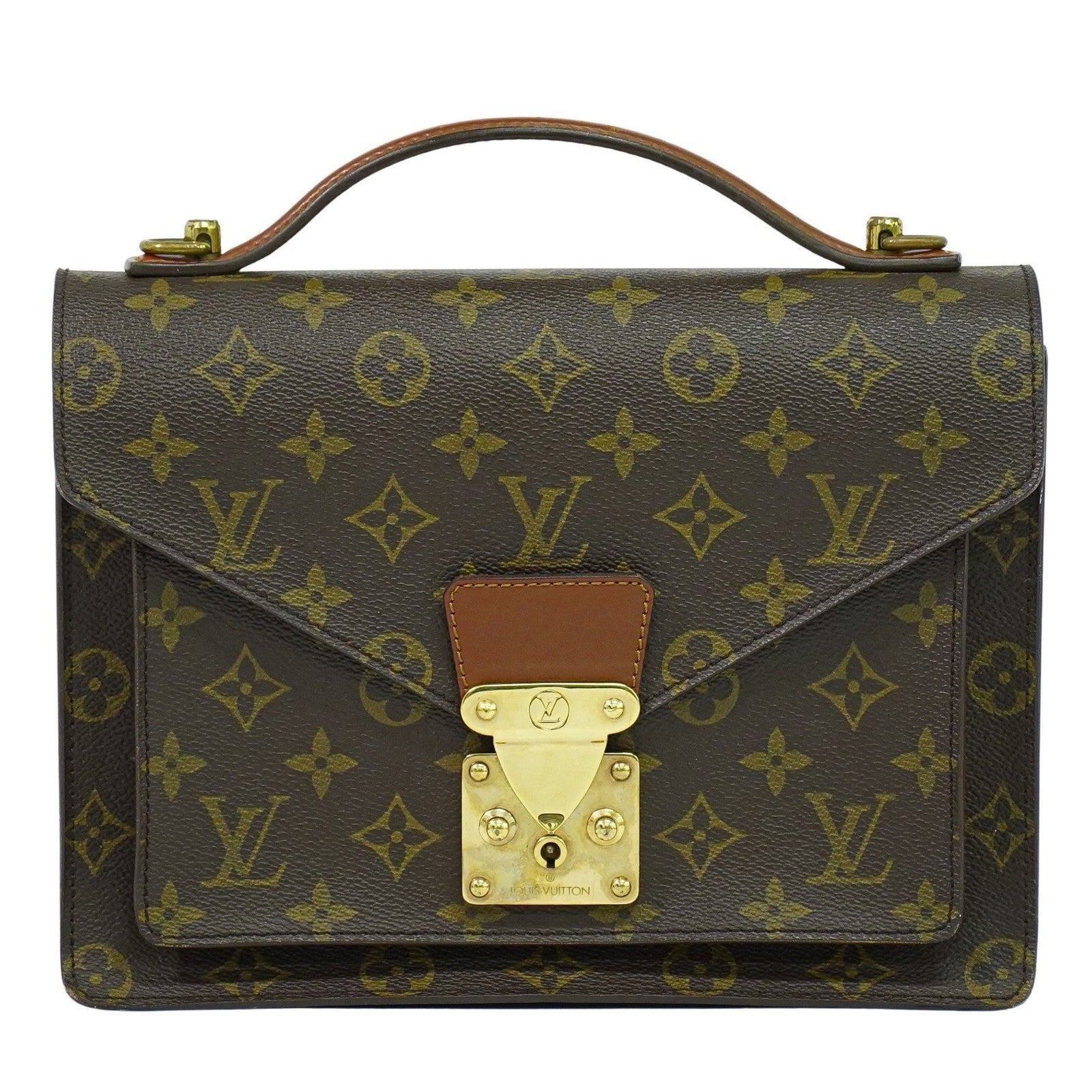 Louis Vuitton Monceau Handbag Monogram Canvas Brown Canvas Handbag (Pre-Owned)