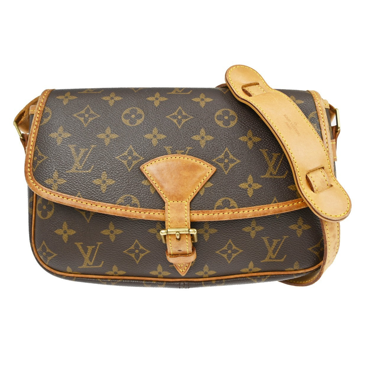 Louis Vuitton Sologne Handbag Monogram Canvas Brown Canvas Shoulder Bag Bag (Pre-Owned)