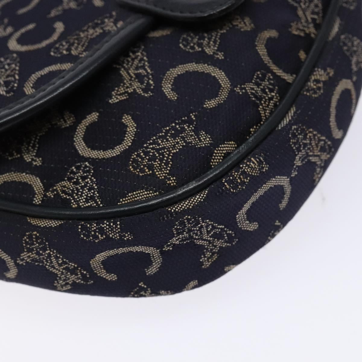Celine C Sulky Shoulder Bag Canvas And Leather Navy Canvas Shoulder Bag Bag (Pre-Owned)