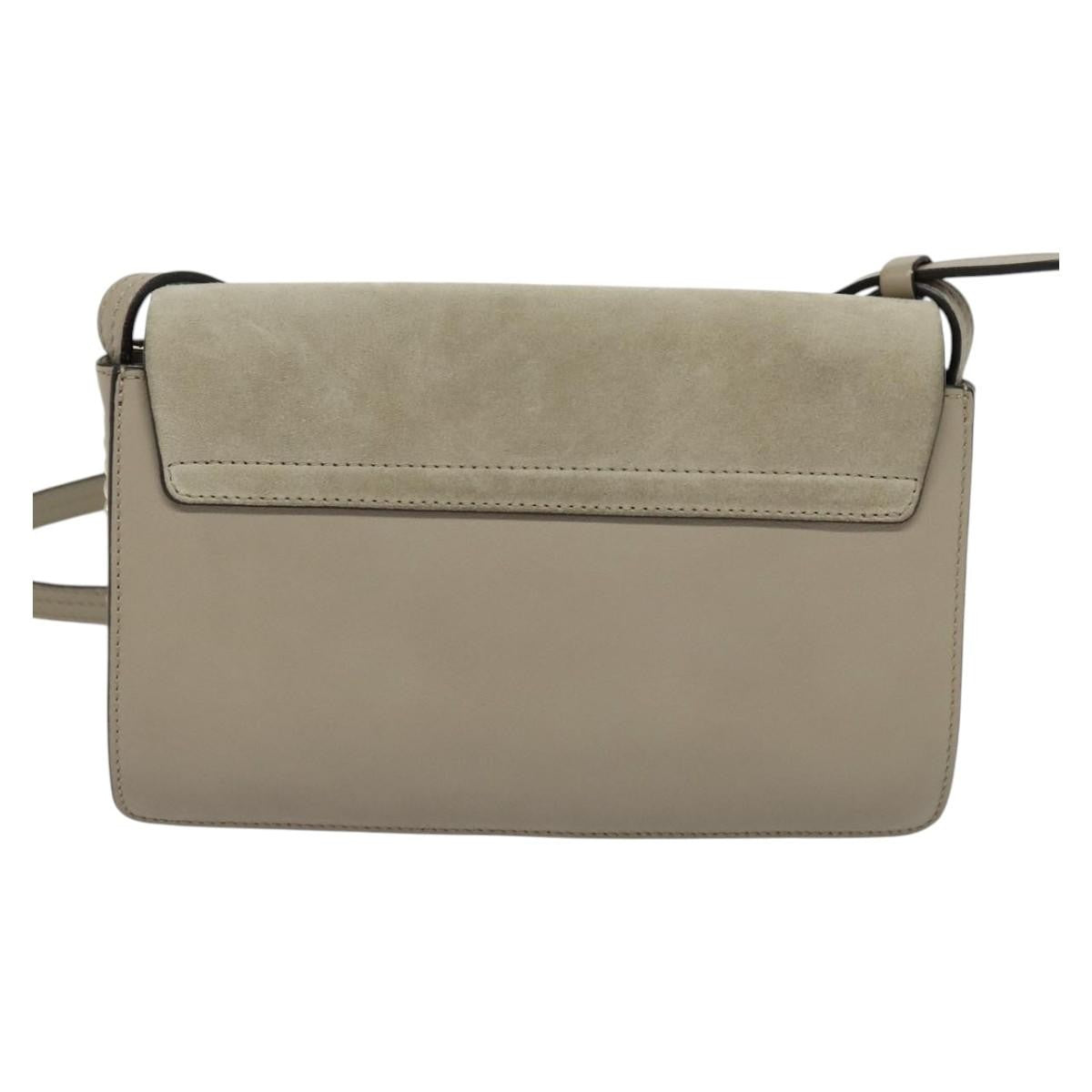 Chloe Faye Crossbody Leather And Suede Gray Suede Shoulder Bag Bag (Pre-Owned)