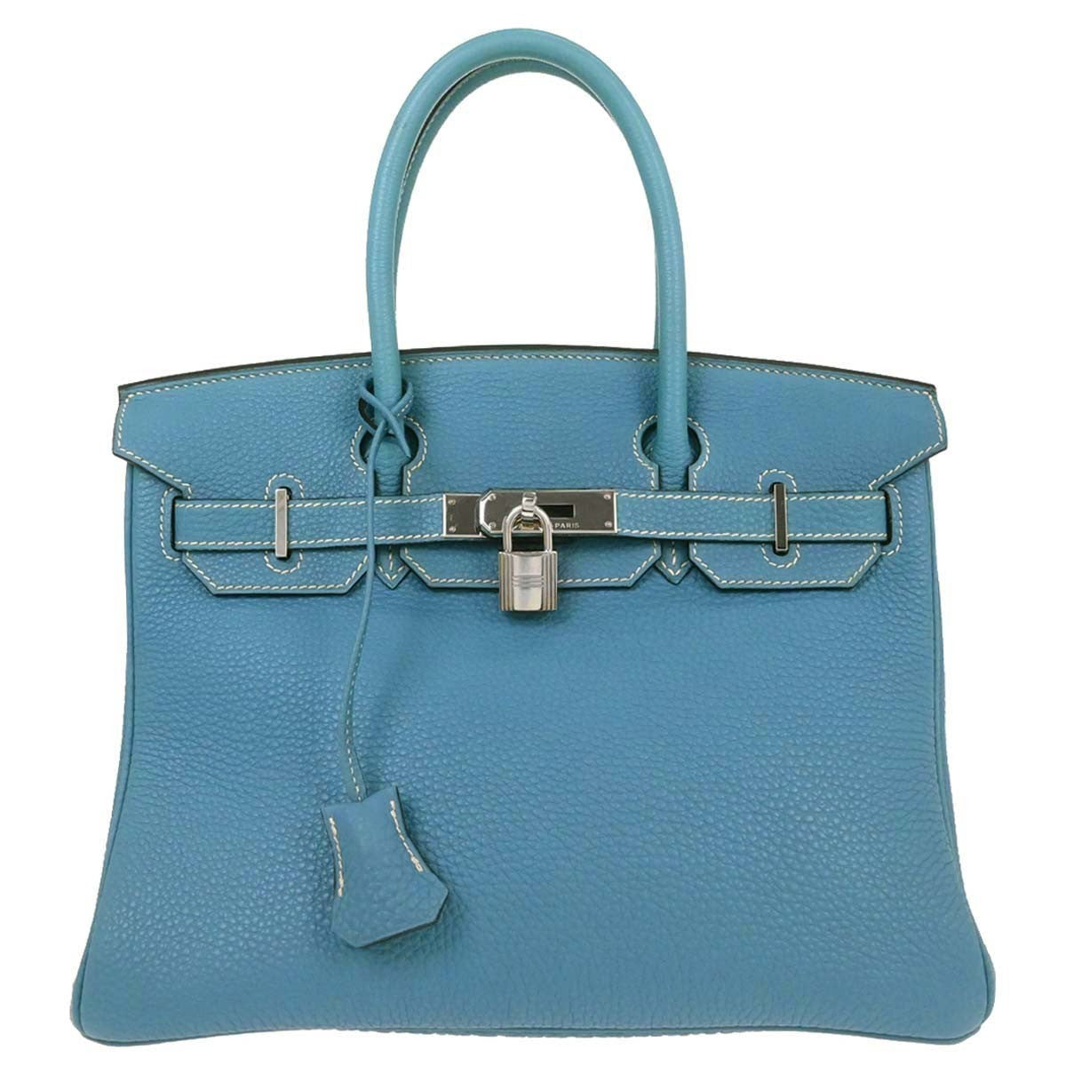 Hermes Touch Birkin Bag Blue Togo With Blue Matte Alligator And Gold Hardware Blue Leather Handbag (Pre-Owned)