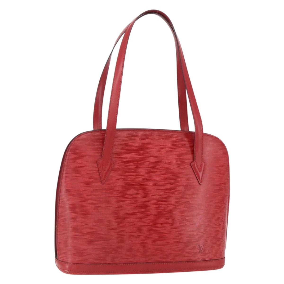 Louis Vuitton Lussac Handbag Epi Leather Red Leather Shoulder Bag Bag (Pre-Owned)