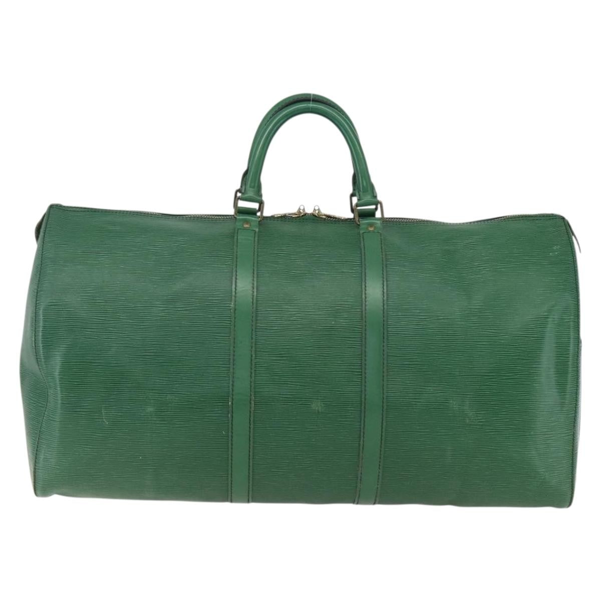 Louis Vuitton Keepall Bag Epi Leather Green Leather Travel Bag Bag (Pre-Owned)