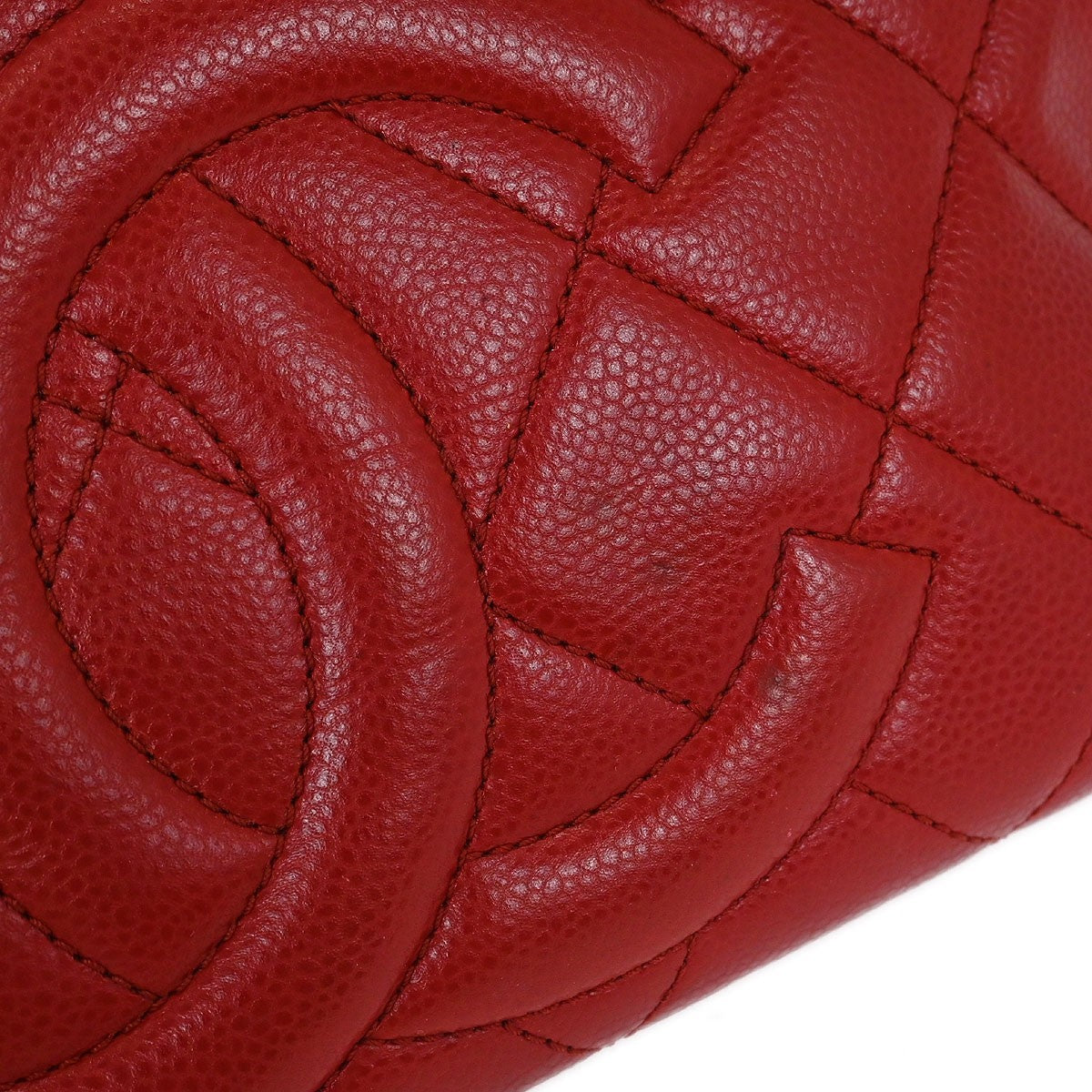 Chanel Timeless Cc Soft Tote Quilted Caviar Red Leather Tote Bag Bag (Pre-Owned)