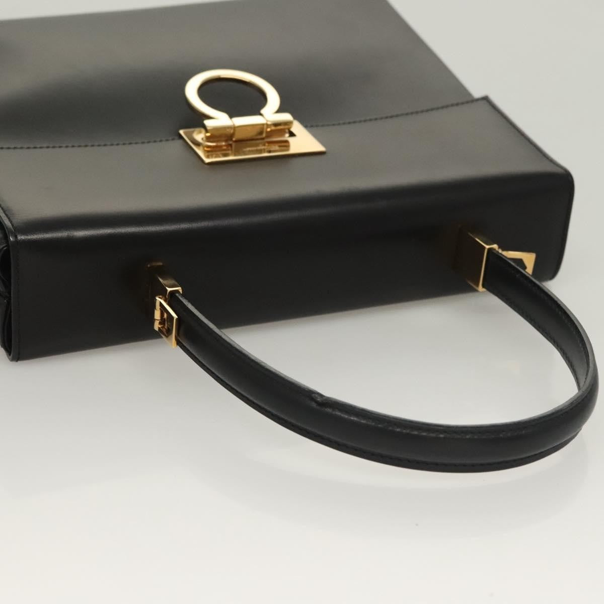 Salvatore Ferragamo Convertible Vara Bow Tote Leather Black Leather Bag (Pre-Owned)