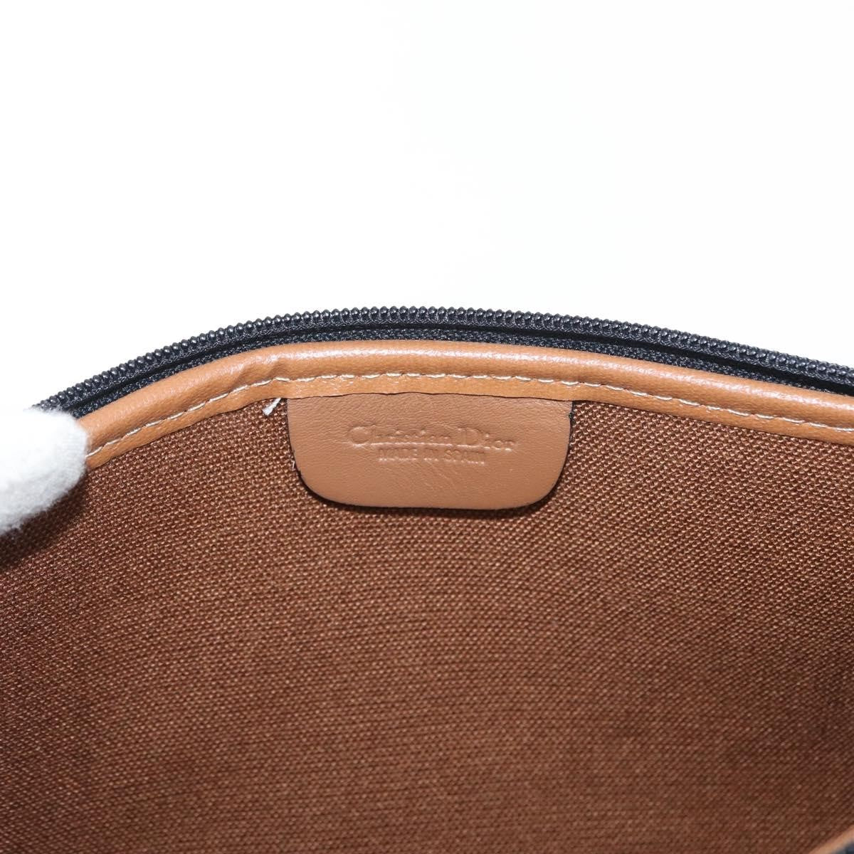 Christian Dior Vintage Honeycomb Zip Pouch Coated Canvas Black Pvc Clutche & Pouche Bag (Pre-Owned)