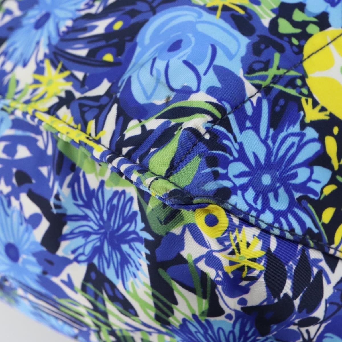 Prada Floreal Tote Printed Tessuto Blue Nylon Tote Bag Bag (Pre-Owned)