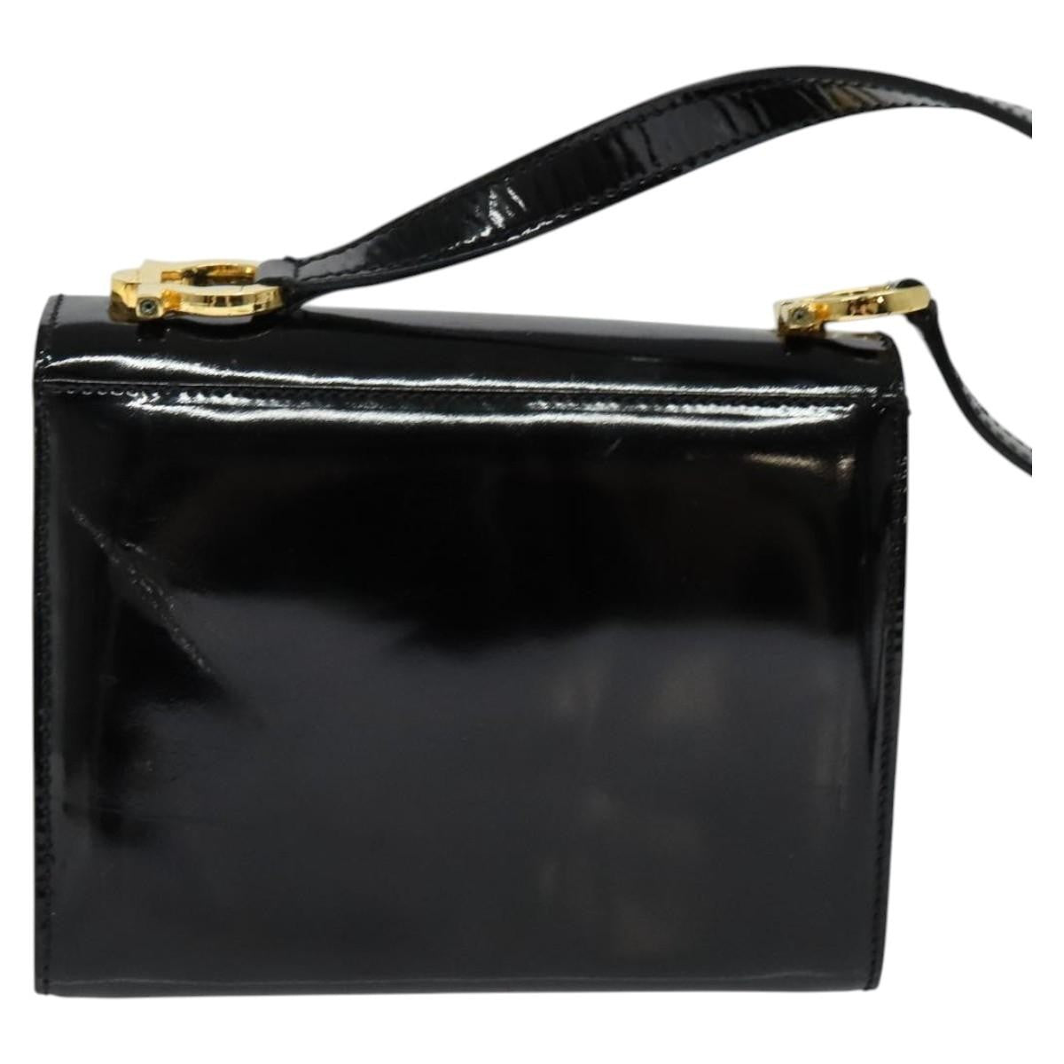 Salvatore Ferragamo Gancini Shoulder Bag Patent Leather Black Patent_Leather Shoulder Bag Bag (Pre-Owned)