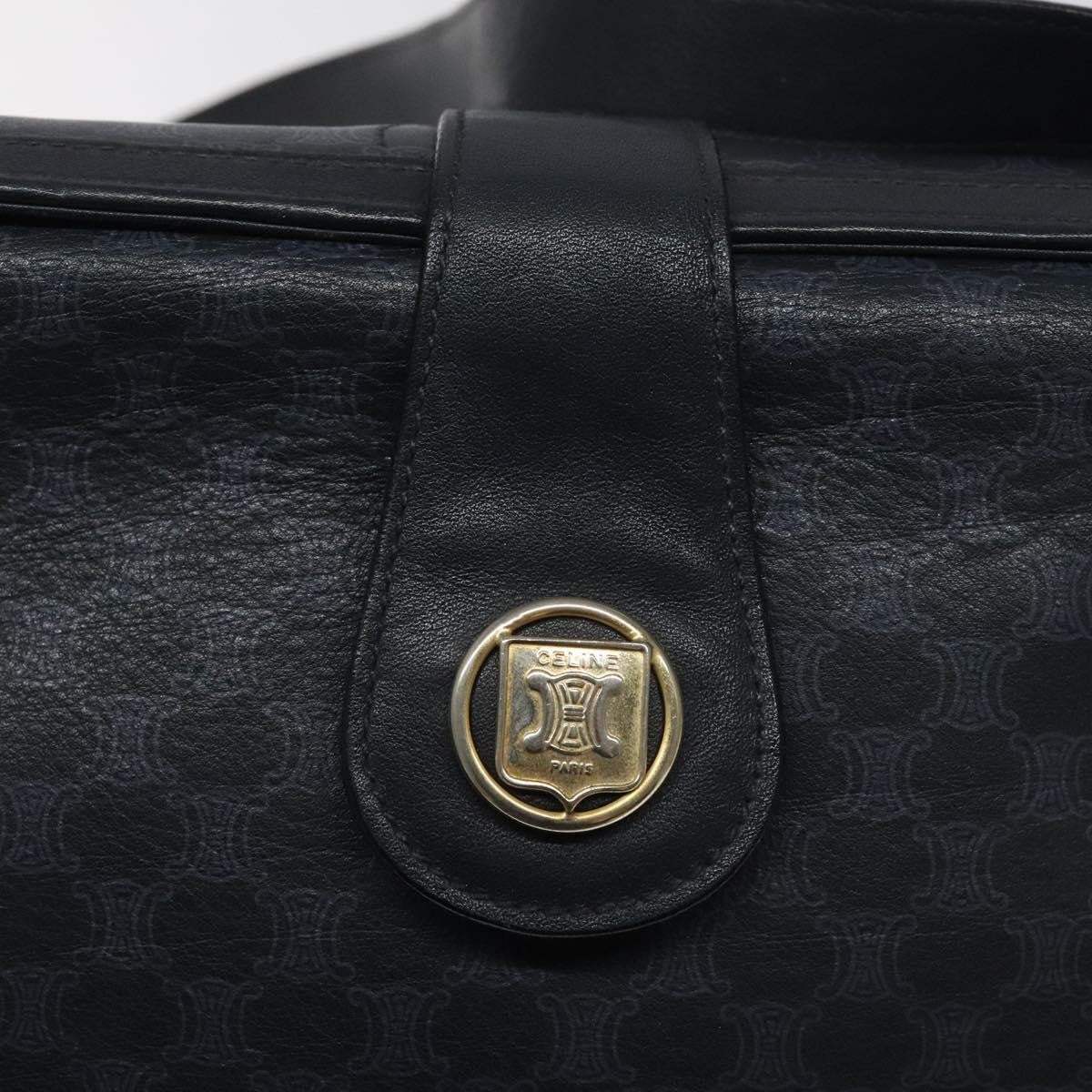 Celine Vintage Macadam Shoulder Bag Canvas Navy Canvas Shoulder Bag Bag (Pre-Owned)