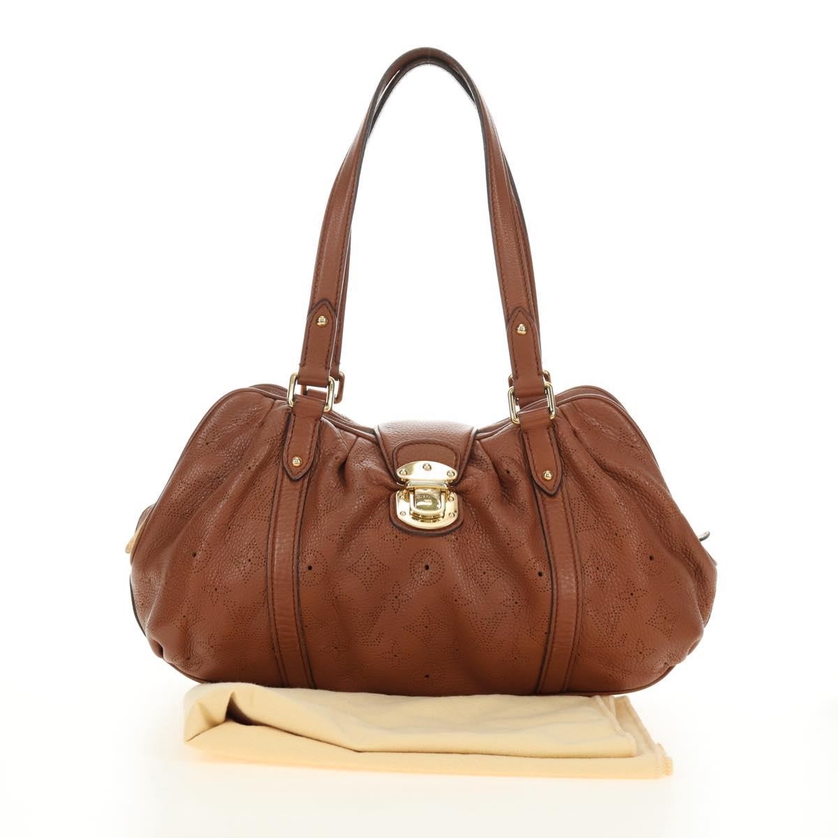 Louis Vuitton Lunar Handbag Mahina Leather Brown Leather Shoulder Bag Bag (Pre-Owned)