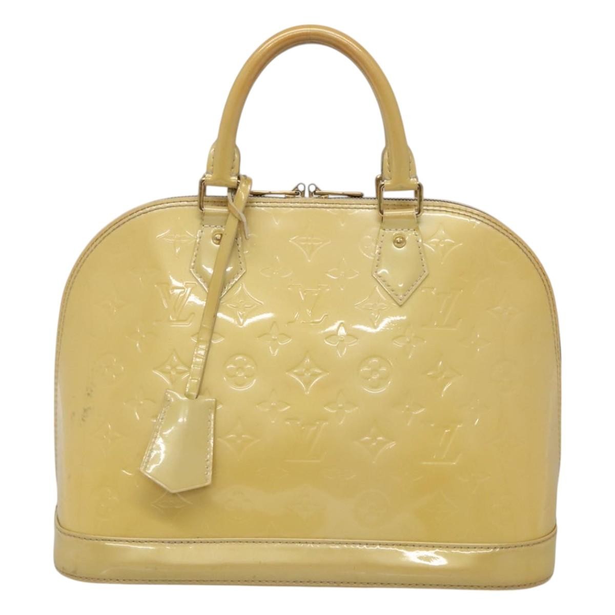 Louis Vuitton Alma Handbag Patent Leather Yellow Patent_Leather Handbag (Pre-Owned)