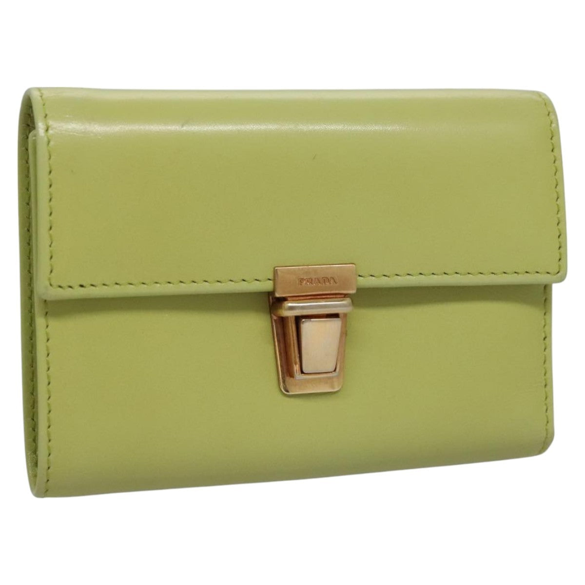 Prada Wallet Green Leather Wallets Accessory (Pre-Owned)