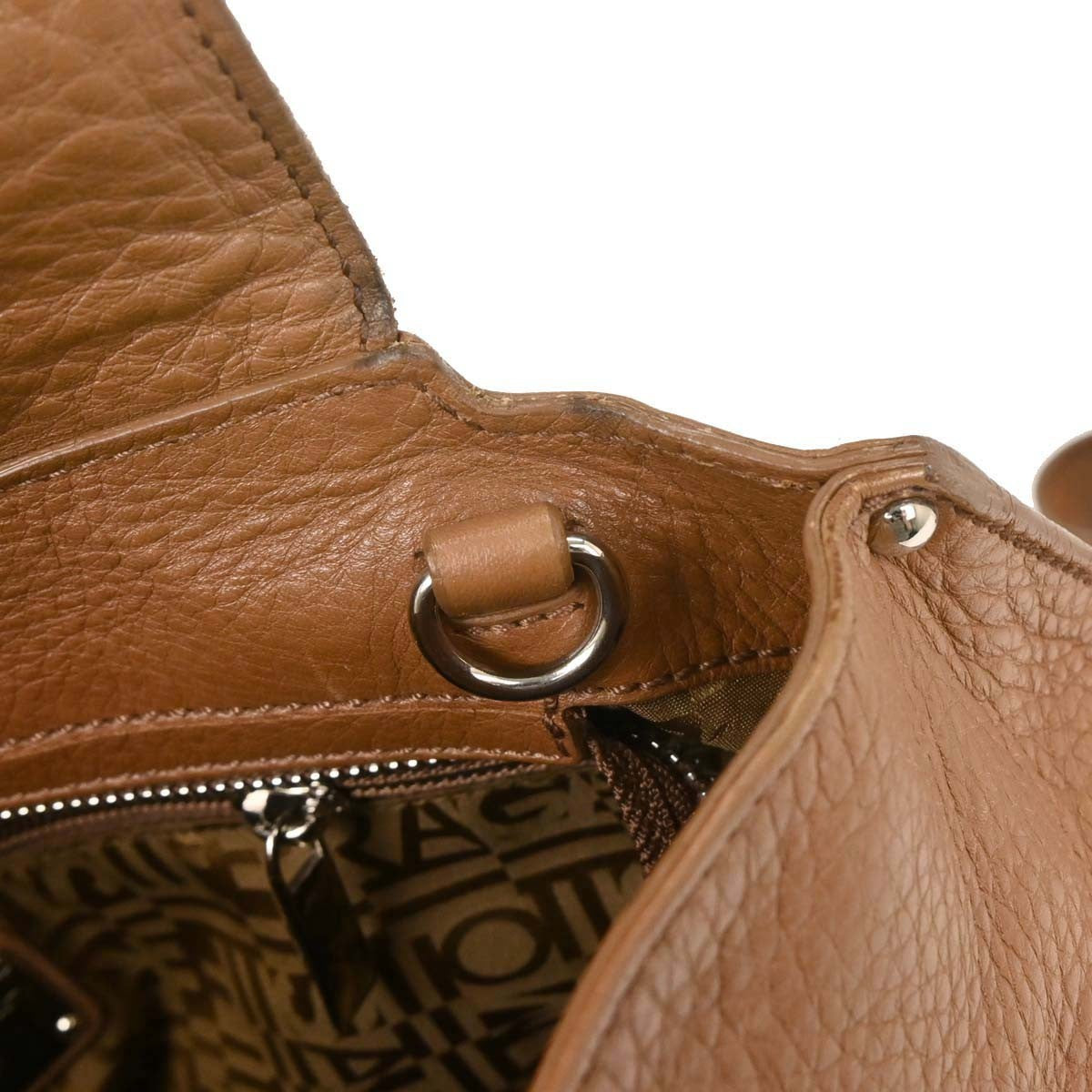 Salvatore Ferragamo Sofia Satchel Leather Brown Leather Handbag (Pre-Owned)