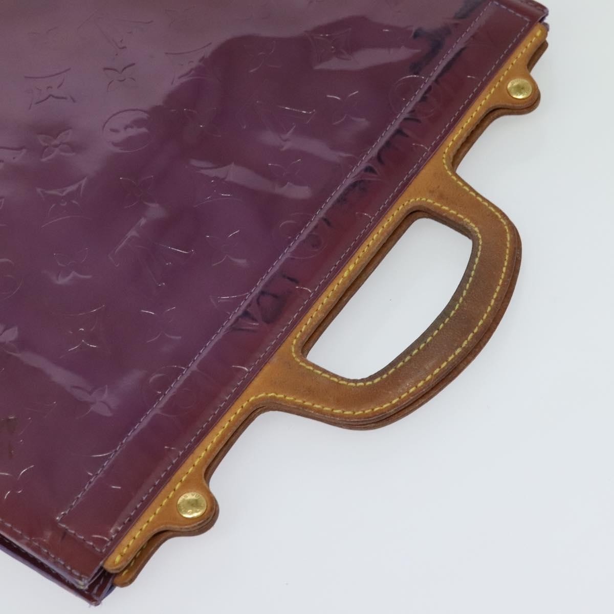 Louis Vuitton Stanton Handbag Monogram Vernis Purple Patent_Leather Tote Bag Bag (Pre-Owned)