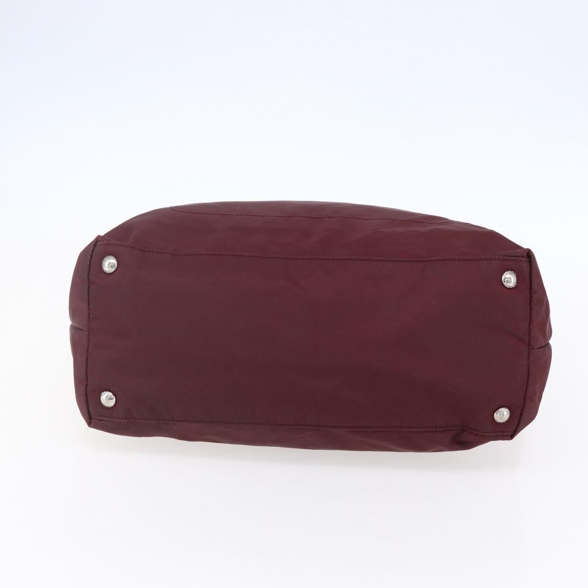 Prada Vintage Zip Tote Tessuto Burgundy Nylon Tote Bag Bag (Pre-Owned)
