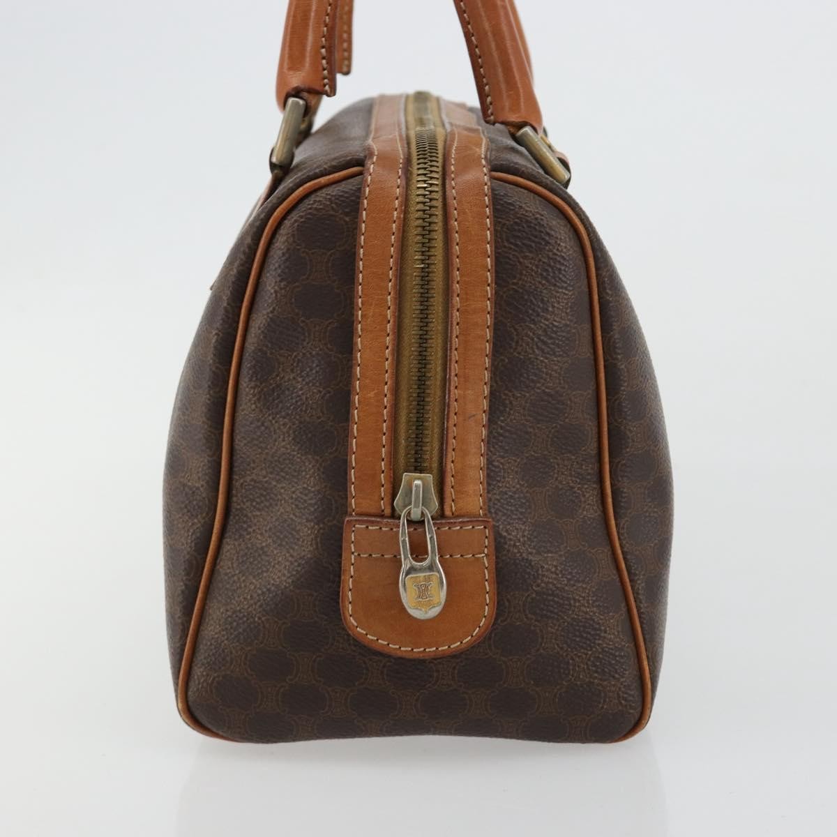 Celine Vintage Triomphe Handbag Canvas Brown Canvas Handbag (Pre-Owned)