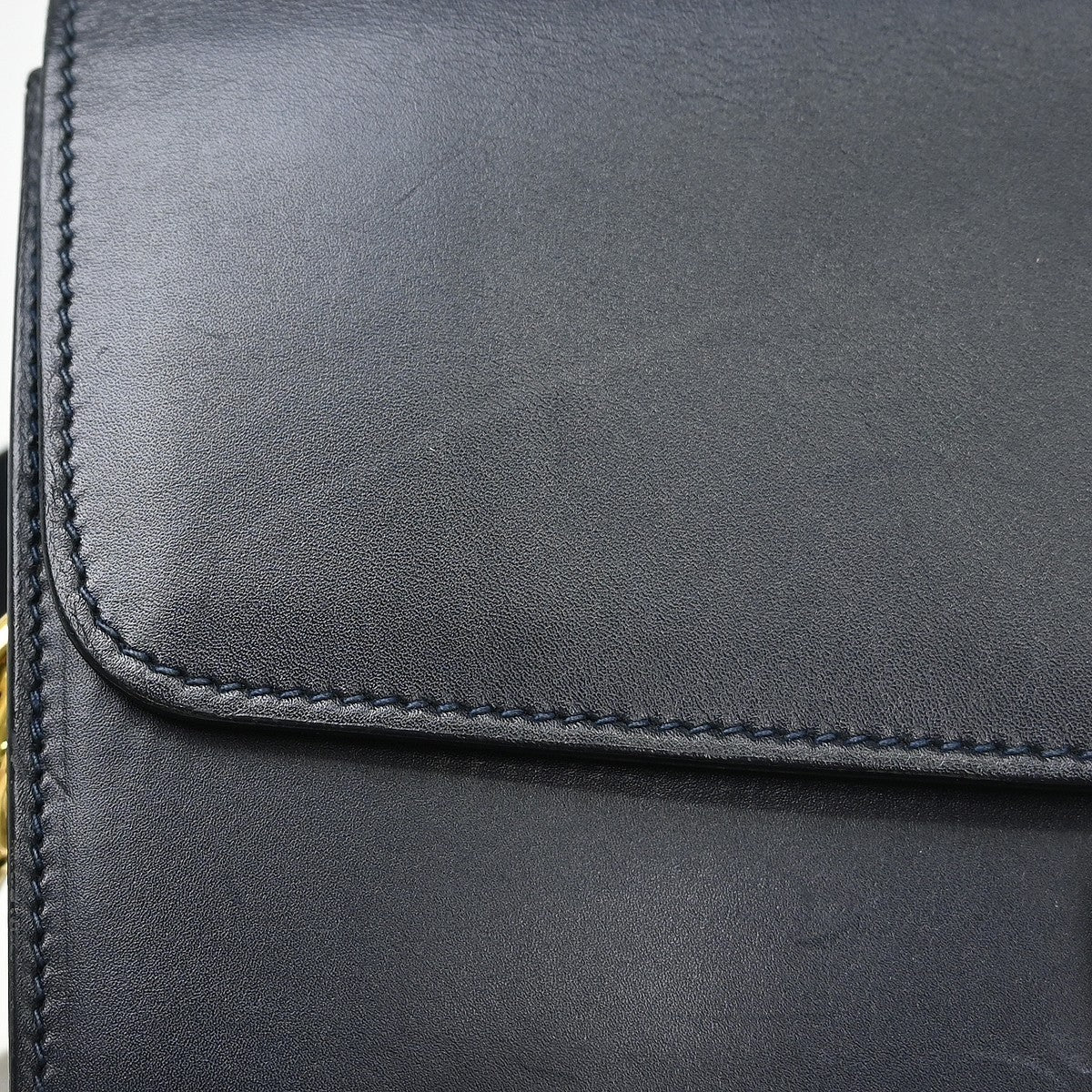 Celine Triomphe Shoulder Bag Leather Navy Leather Shoulder Bag Bag (Pre-Owned)
