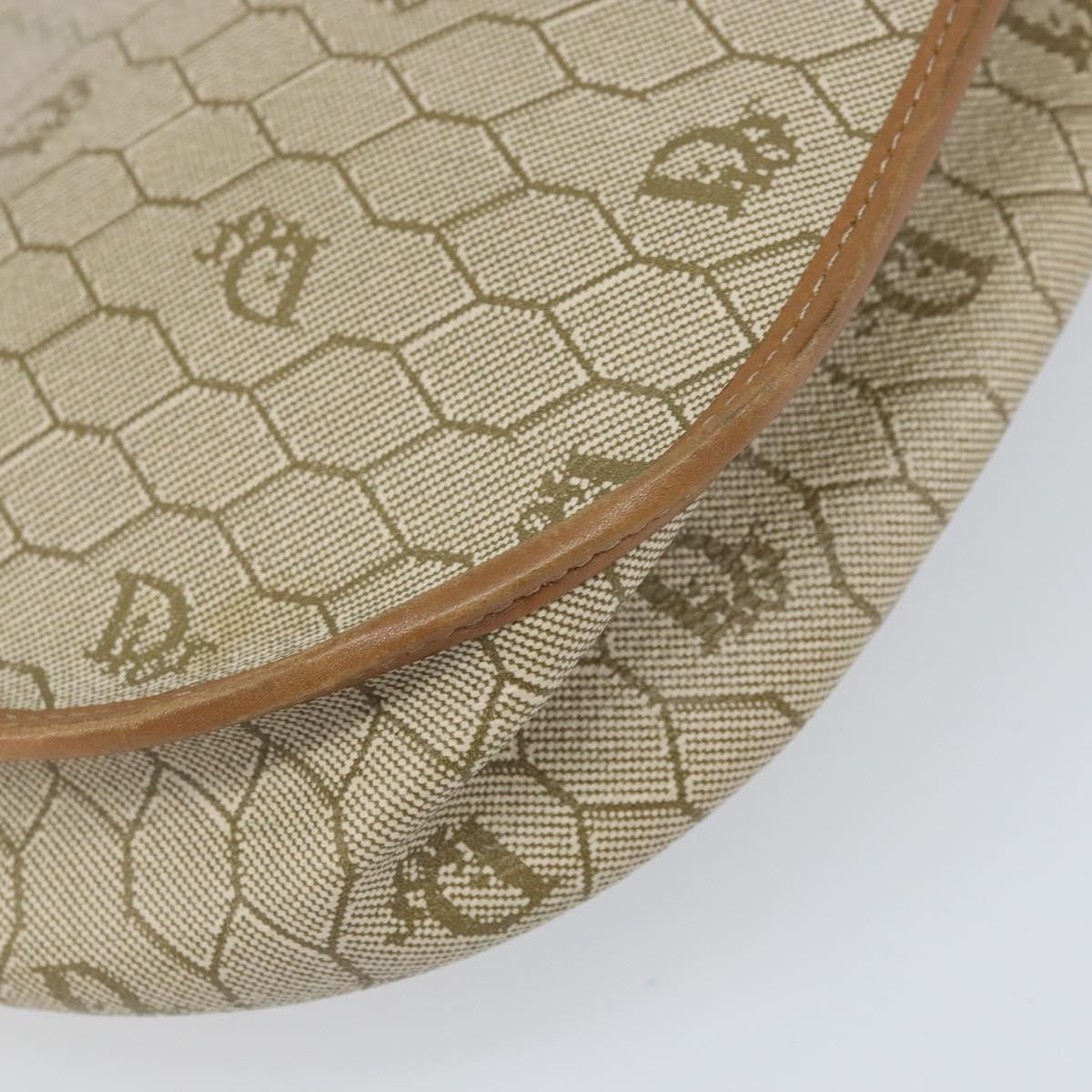 Christian Dior Vintage Honeycomb Shoulder Bag Canvas Beige Canvas Shoulder Bag Bag (Pre-Owned)